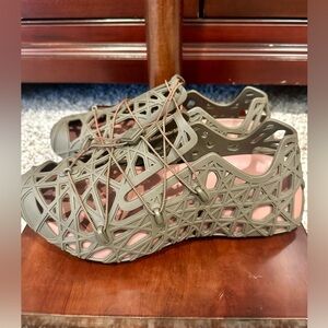 Christian Dior Sandals Lace-Up Cutout Sandal in Olive Green